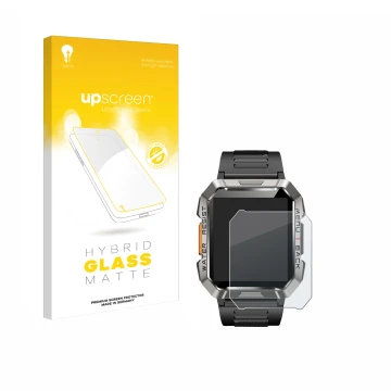 Vorderseite einer Produktverpackung mit dem Markenlogo upscreen. Daneben ist das Gerät Baolubao W60 mit dem zugehörigen Displa
