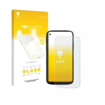 Vorderseite einer Produktverpackung mit dem Markenlogo upscreen. Daneben ist das Gerät Unihertz Jelly Max mit dem zugehörigen 