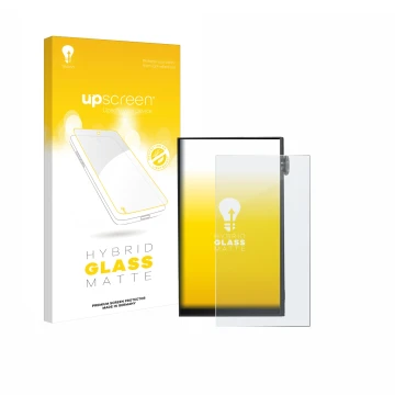 Vorderseite einer Produktverpackung mit dem Markenlogo upscreen. Daneben ist das Gerät iBasso DX180 mit dem zugehörigen Displa