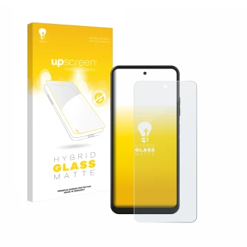 Vorderseite einer Produktverpackung mit dem Markenlogo upscreen. Daneben ist das Gerät Hotwav Note 12 mit dem zugehörigen Disp