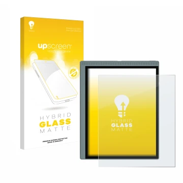 Vorderseite einer Produktverpackung mit dem Markenlogo upscreen. Daneben ist das Gerät Bigme B1051C mit dem zugehörigen Displa