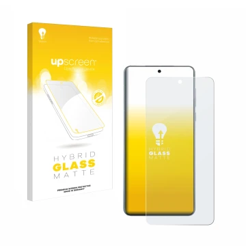Vorderseite einer Produktverpackung mit dem Markenlogo upscreen. Daneben ist das Gerät Oppo Find X8 mit dem zugehörigen Displa