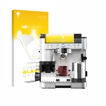 Vorderseite einer Produktverpackung mit dem Markenlogo upscreen. Daneben ist das Gerät Ninja Luxe Cafe Premier ES601EU mit dem