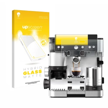 Vorderseite einer Produktverpackung mit dem Markenlogo upscreen. Daneben ist das Gerät Ninja Luxe Cafe Essential mit dem zugeh