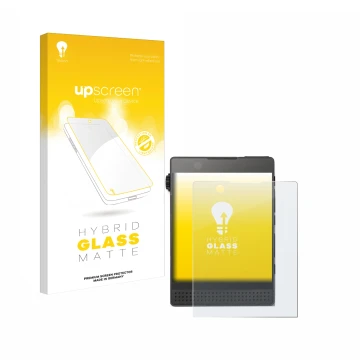 Vorderseite einer Produktverpackung mit dem Markenlogo upscreen. Daneben ist das Gerät Light Phone 3 mit dem zugehörigen Displ