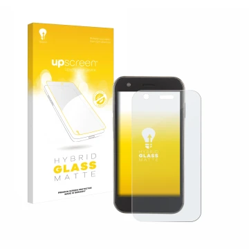 Vorderseite einer Produktverpackung mit dem Markenlogo upscreen. Daneben ist das Gerät Soyes XS12 mit dem zugehörigen Displays