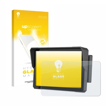 Vorderseite einer Produktverpackung mit dem Markenlogo upscreen. Daneben ist das Gerät Carpuride W702B Pro 7