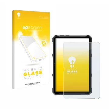 Vorderseite einer Produktverpackung mit dem Markenlogo upscreen. Daneben ist das Gerät Ulefone Armor Pad 4 Ultra mit dem zugeh