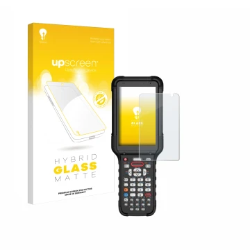 Vorderseite einer Produktverpackung mit dem Markenlogo upscreen. Daneben ist das Gerät Honeywell CK67 mit dem zugehörigen Disp