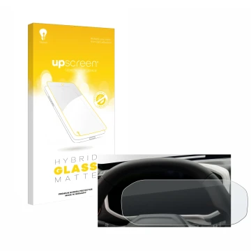 Vorderseite einer Produktverpackung mit dem Markenlogo upscreen. Daneben ist das Gerät Dacia Duster Tacho (2024) mit dem zugeh