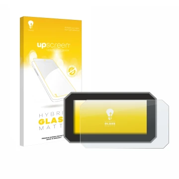 Vorderseite einer Produktverpackung mit dem Markenlogo upscreen. Daneben ist das Gerät Suzuki V-Strom 800DE 2024 mit dem zugeh