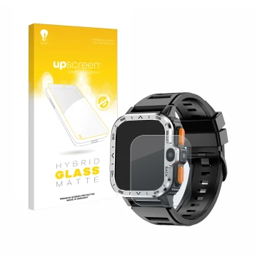 Vorderseite einer Produktverpackung mit dem Markenlogo upscreen. Daneben ist das Gerät HS Smartwatch 2