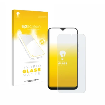 Vorderseite einer Produktverpackung mit dem Markenlogo upscreen. Daneben ist das Gerät Volla Phone 22 mit dem zugehörigen Disp