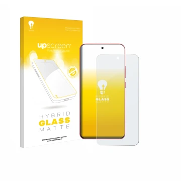 Vorderseite einer Produktverpackung mit dem Markenlogo upscreen. Daneben ist das Gerät Oppo A5 Pro mit dem zugehörigen Display