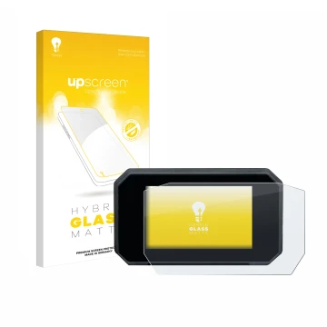 Vorderseite einer Produktverpackung mit dem Markenlogo upscreen. Daneben ist das Gerät Suzuki GSX-S1000GT mit dem zugehörigen 