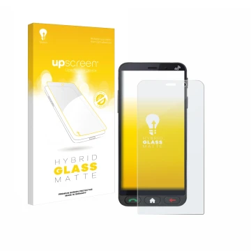 Vorderseite einer Produktverpackung mit dem Markenlogo upscreen. Daneben ist das Gerät Brondi Amico Vero 4G mit dem zugehörige