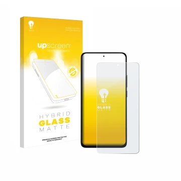 Vorderseite einer Produktverpackung mit dem Markenlogo upscreen. Daneben ist das Gerät Xiaomi Redmi Note 14 4G mit dem zugehör