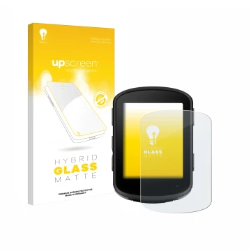 Vorderseite einer Produktverpackung mit dem Markenlogo upscreen. Daneben ist das Gerät Garmin Edge 540 Solar mit dem zugehörig