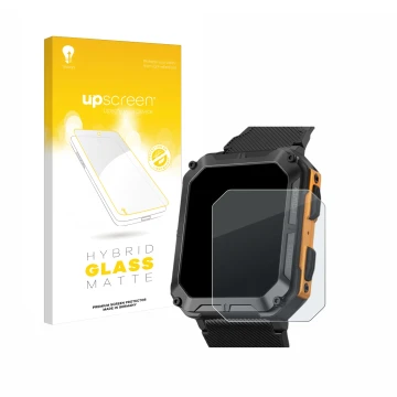 Vorderseite einer Produktverpackung mit dem Markenlogo upscreen. Daneben ist das Gerät Stahlgear Thor mit dem zugehörigen Disp