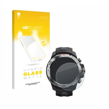 Vorderseite einer Produktverpackung mit dem Markenlogo upscreen. Daneben ist das Gerät Xiaomi Mibro GS Explorer mit dem zugehö