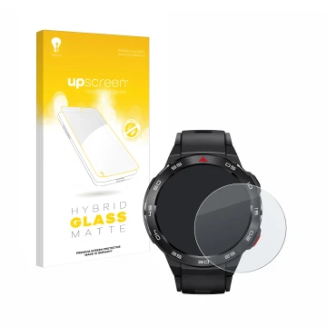 Vorderseite einer Produktverpackung mit dem Markenlogo upscreen. Daneben ist das Gerät Xiaomi Mibro GS Pro mit dem zugehörigen