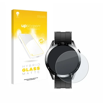 Vorderseite einer Produktverpackung mit dem Markenlogo upscreen. Daneben ist das Gerät Tracer Smartwatch SM9 mit dem zugehörig