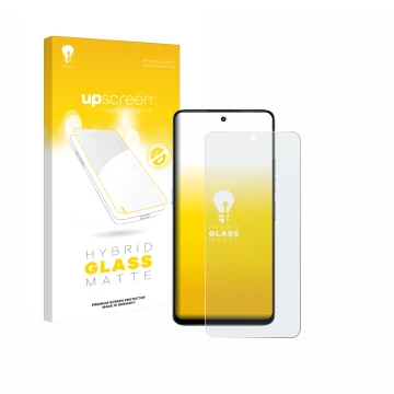 Vorderseite einer Produktverpackung mit dem Markenlogo upscreen. Daneben ist das Gerät Umidigi Note 100 5G mit dem zugehörigen