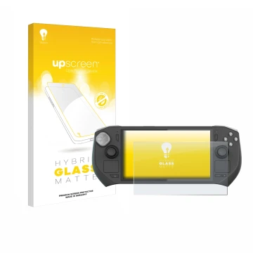 Vorderseite einer Produktverpackung mit dem Markenlogo upscreen. Daneben ist das Gerät Zotac Gaming Zone mit dem zugehörigen D