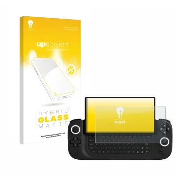 Vorderseite einer Produktverpackung mit dem Markenlogo upscreen. Daneben ist das Gerät Antec Core HS mit dem zugehörigen Displ