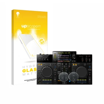 Vorderseite einer Produktverpackung mit dem Markenlogo upscreen. Daneben ist das Gerät Pioneer XDJ -RR (Jog) mit dem zugehörig