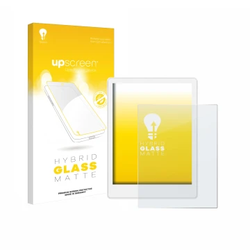 Vorderseite einer Produktverpackung mit dem Markenlogo upscreen. Daneben ist das Gerät Meebook M8 7.8