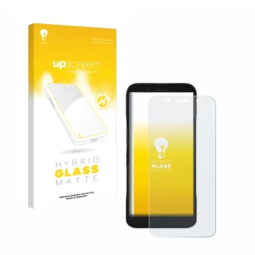 Vorderseite einer Produktverpackung mit dem Markenlogo upscreen. Daneben ist das Gerät Datalogic Memor 12 mit dem zugehörigen 