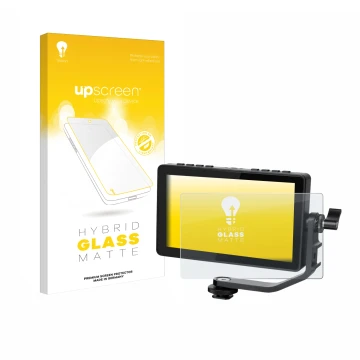 Vorderseite einer Produktverpackung mit dem Markenlogo upscreen. Daneben ist das Gerät Feelworld F5 PROX 5,5