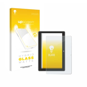 Vorderseite einer Produktverpackung mit dem Markenlogo upscreen. Daneben ist das Gerät Lenovo Tab TB311 XU mit dem zugehörigen