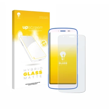 Vorderseite einer Produktverpackung mit dem Markenlogo upscreen. Daneben ist das Gerät Zebra HC 25 mit dem zugehörigen Display