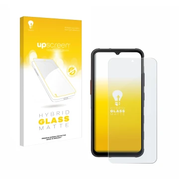 Vorderseite einer Produktverpackung mit dem Markenlogo upscreen. Daneben ist das Gerät Samsung Galaxy XCover 7 Enterprise Edit