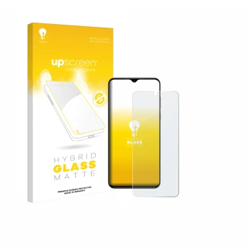 Vorderseite einer Produktverpackung mit dem Markenlogo upscreen. Daneben ist das Gerät ZTE Nubia Neo mit dem zugehörigen Displ