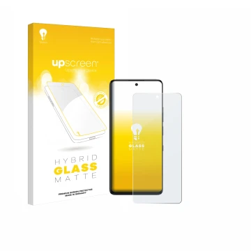 Vorderseite einer Produktverpackung mit dem Markenlogo upscreen. Daneben ist das Gerät TCL 60 NxtPaper 4G mit dem zugehörigen 