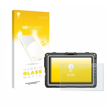 Vorderseite einer Produktverpackung mit dem Markenlogo upscreen. Daneben ist das Gerät Getac UX10 G3 mit dem zugehörigen Displ