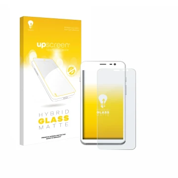 Vorderseite einer Produktverpackung mit dem Markenlogo upscreen. Daneben ist das Gerät Pax CCV Fly A77 mit dem zugehörigen Dis