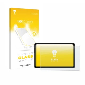 Vorderseite einer Produktverpackung mit dem Markenlogo upscreen. Daneben ist das Gerät ZTE Blade X10 II mit dem zugehörigen Di