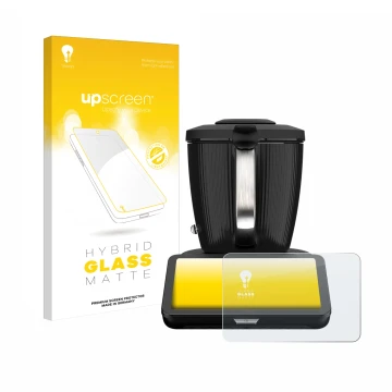 Vorderseite einer Produktverpackung mit dem Markenlogo upscreen. Daneben ist das Gerät Vorwerk Bimby TM7 mit dem zugehörigen D