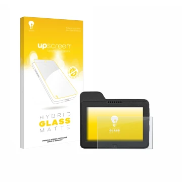 Vorderseite einer Produktverpackung mit dem Markenlogo upscreen. Daneben ist das Gerät Naviter Omni mit dem zugehörigen Displa