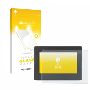 Vorderseite einer Produktverpackung mit dem Markenlogo upscreen. Daneben ist das Gerät Weintek cMT2078x mit dem zugehörigen Di