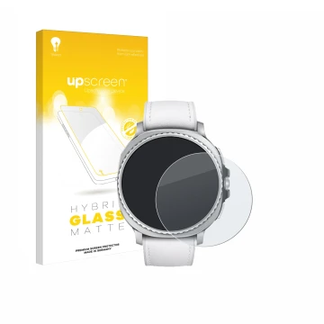 Vorderseite einer Produktverpackung mit dem Markenlogo upscreen. Daneben ist das Gerät Samsung Galaxy Watch 8 Classic (46 mm) 