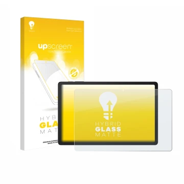 Vorderseite einer Produktverpackung mit dem Markenlogo upscreen. Daneben ist das Gerät Doogee Tab G6 Plus mit dem zugehörigen 