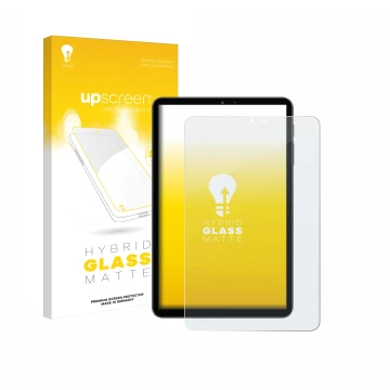 Vorderseite einer Produktverpackung mit dem Markenlogo upscreen. Daneben ist das Gerät Alldocube iPlay 70 mini Pro mit dem zug