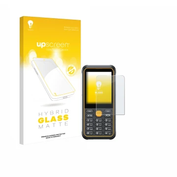 Vorderseite einer Produktverpackung mit dem Markenlogo upscreen. Daneben ist das Gerät Ulefone Armor Mini 4 mit dem zugehörige