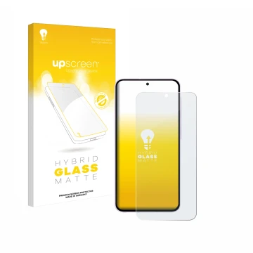 Vorderseite einer Produktverpackung mit dem Markenlogo upscreen. Daneben ist das Gerät Samsung Galaxy A56 5G (case-friendly) m