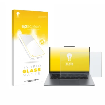 Vorderseite einer Produktverpackung mit dem Markenlogo upscreen. Daneben ist das Gerät Lenovo ThinkPad X9 15 G1 mit dem zugehö